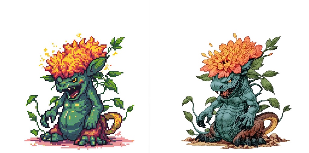 【デザイン資料集】ドット絵 + ノーマルアートモンスターB ver1 ←★!!データ追加