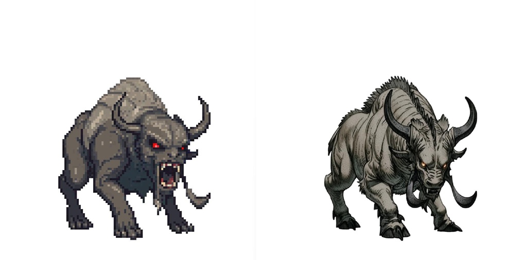 【デザイン資料集】ドット絵 + ノーマルアートモンスターB ver1 ←★!!データ追加