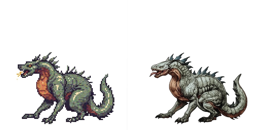 【デザイン資料集】ドット絵 + ノーマルアートモンスターB ver1 ←★!!データ追加