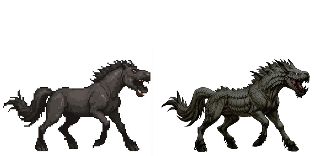 【デザイン資料集】ドット絵 + ノーマルアートモンスターB ver1 ←★!!データ追加