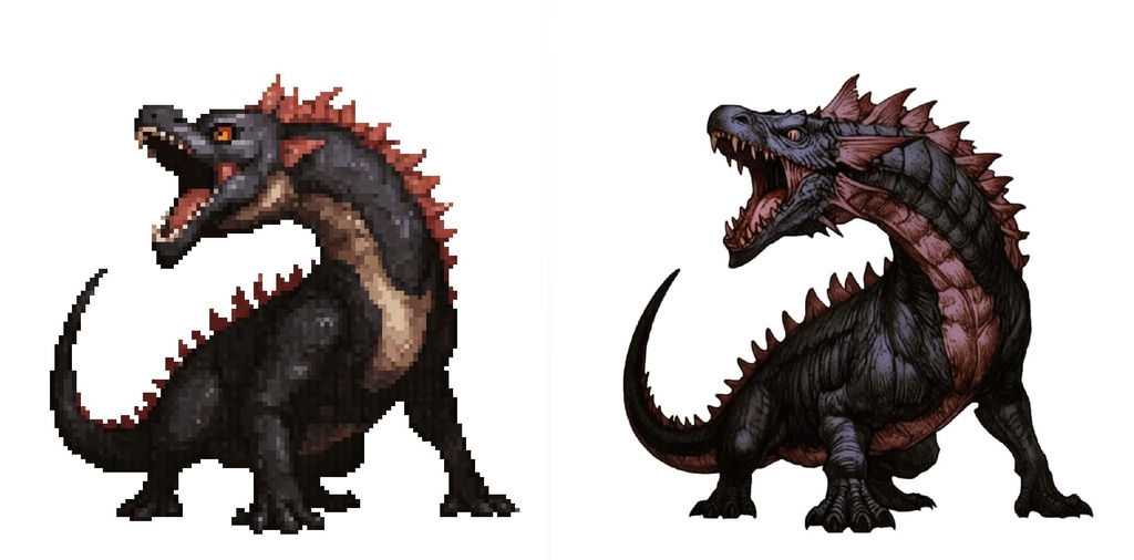 【デザイン資料集】ドット絵 + ノーマルアートモンスターB ver1 ←★!!データ追加