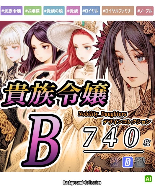 【デザイン資料集】貴族の娘　デザインコレクション　[B] 