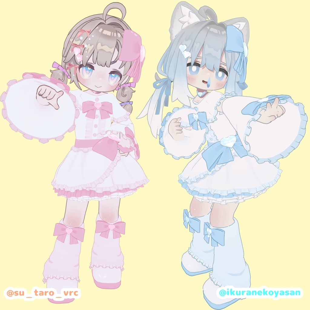 【まめふれんず対応】 💖ふわふわ💖りぼんどれす🎀 & 【パーティクル】FootSteps!