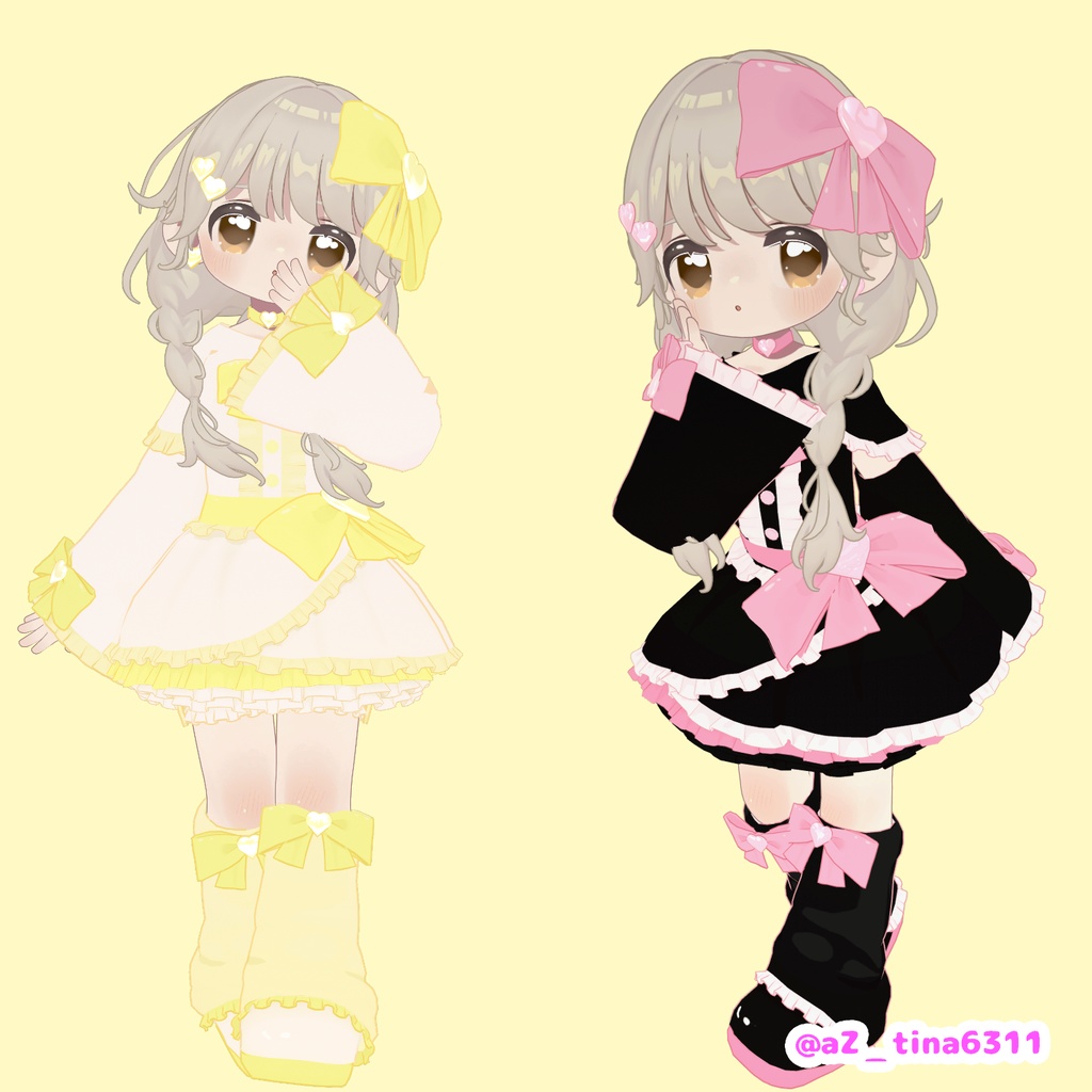 【まめふれんず対応】 💖ふわふわ💖りぼんどれす🎀 & 【パーティクル】FootSteps!