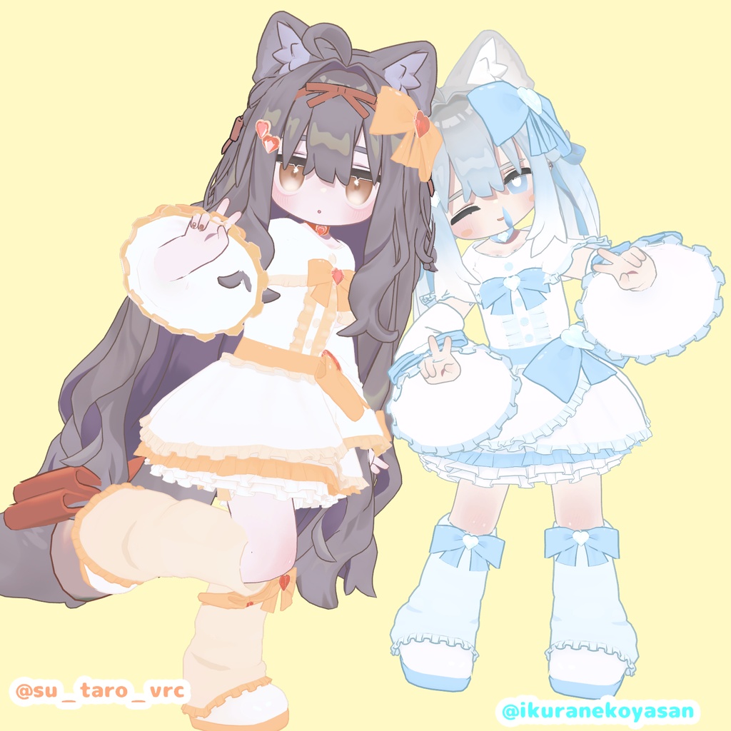 【まめふれんず対応】 💖ふわふわ💖りぼんどれす🎀 & 【パーティクル】FootSteps!