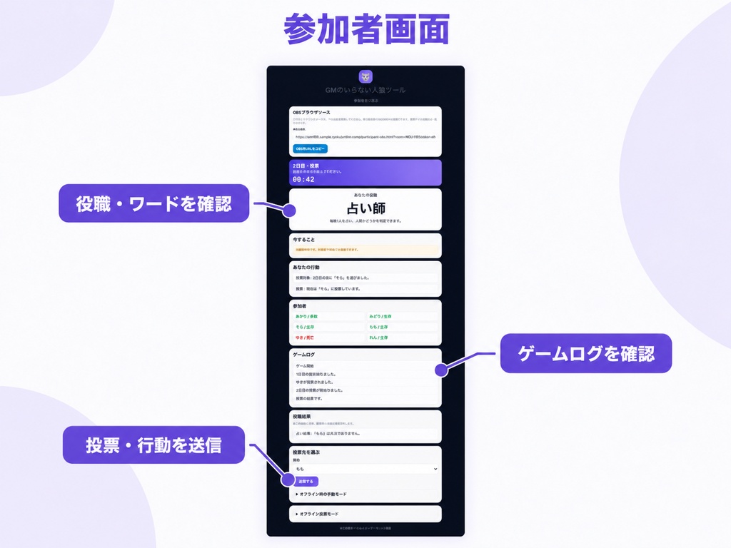 【オンライン参加型ゲーム】GMのいらない人狼ツールPro
