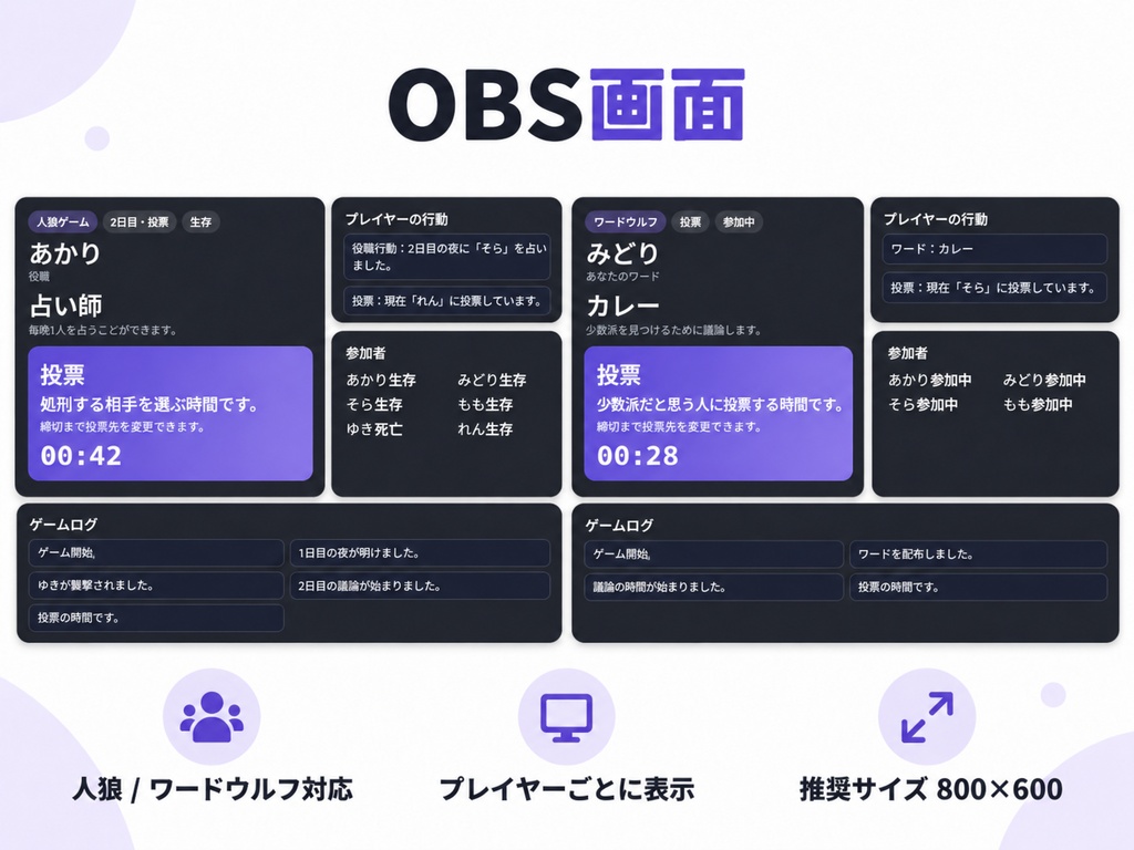 【オンライン参加型ゲーム】GMのいらない人狼ツールPro