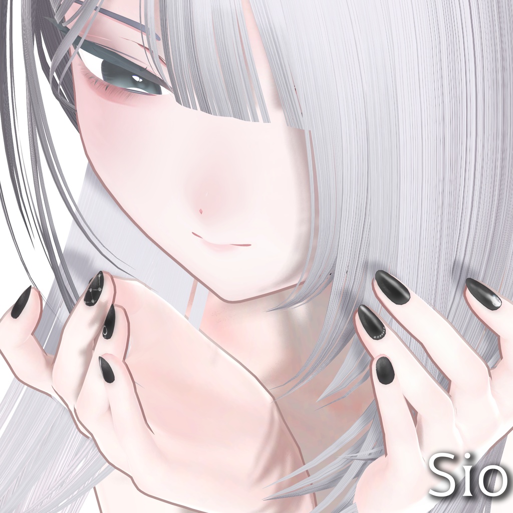 【悠莉対応】Black magnet nail texture【複数アバター対応】