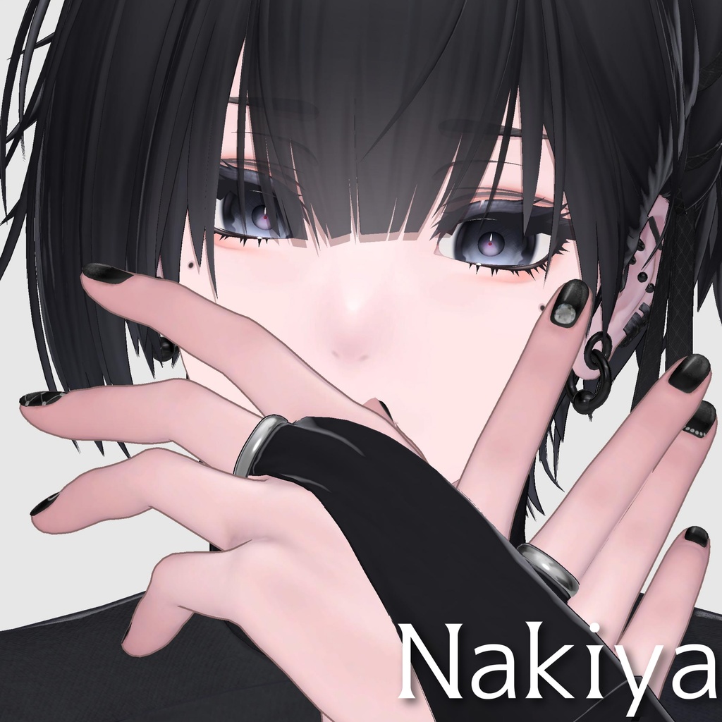 【泣夜対応】Black magnet nail texture