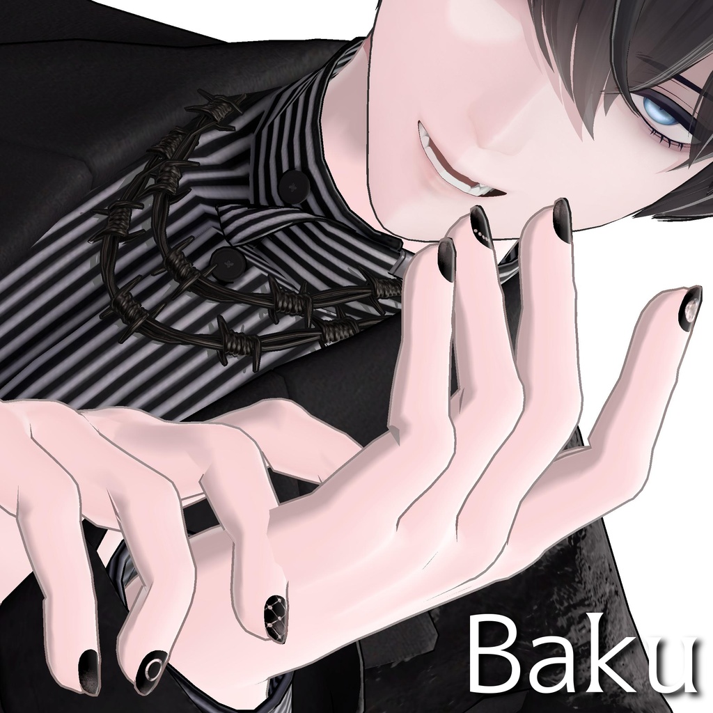 【ルチカ対応】Black magnet nail texture【複数アバター対応】