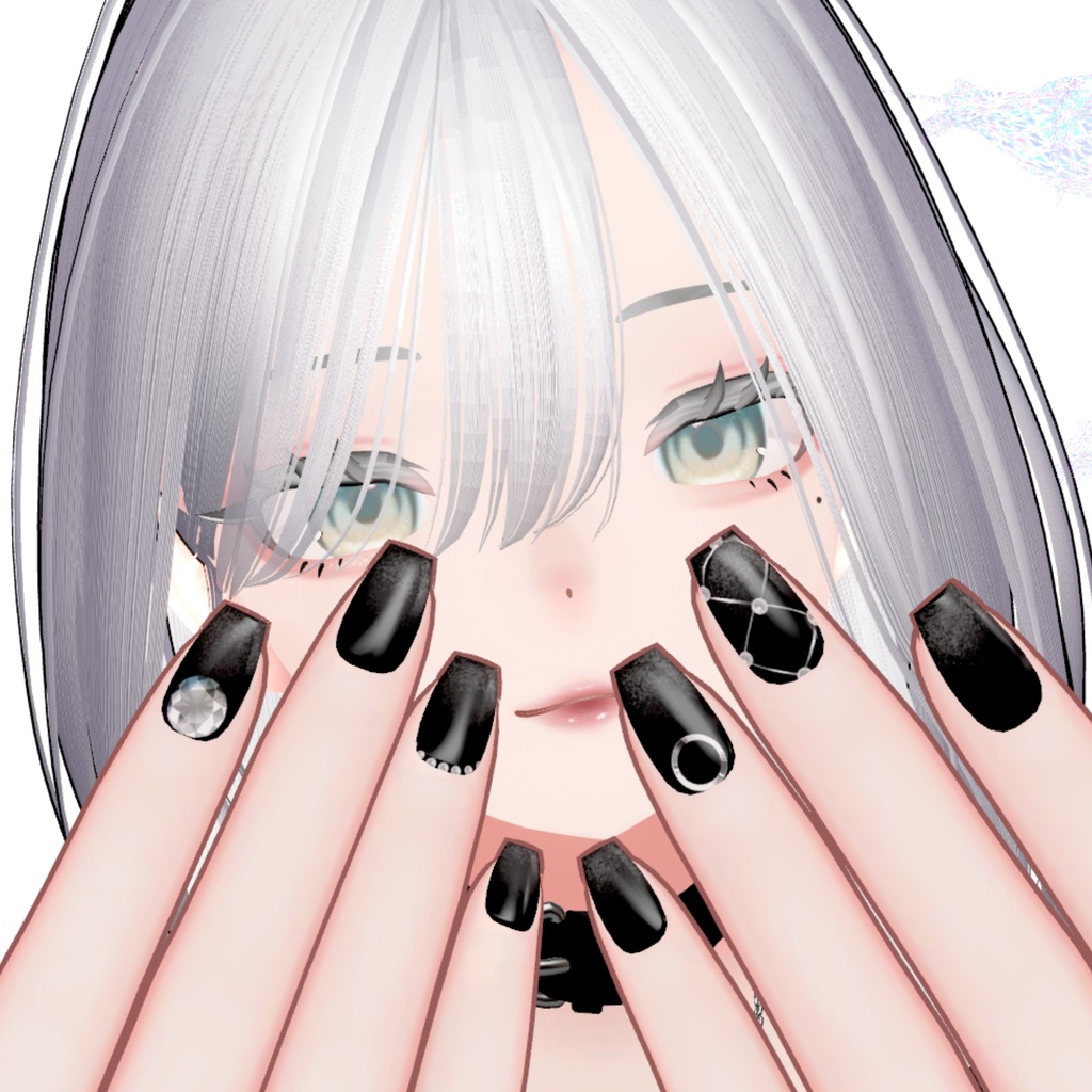 【泣夜対応】Black magnet nail texture【4アバター対応】