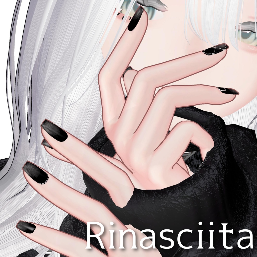 【泣夜対応】Black magnet nail texture【4アバター対応】