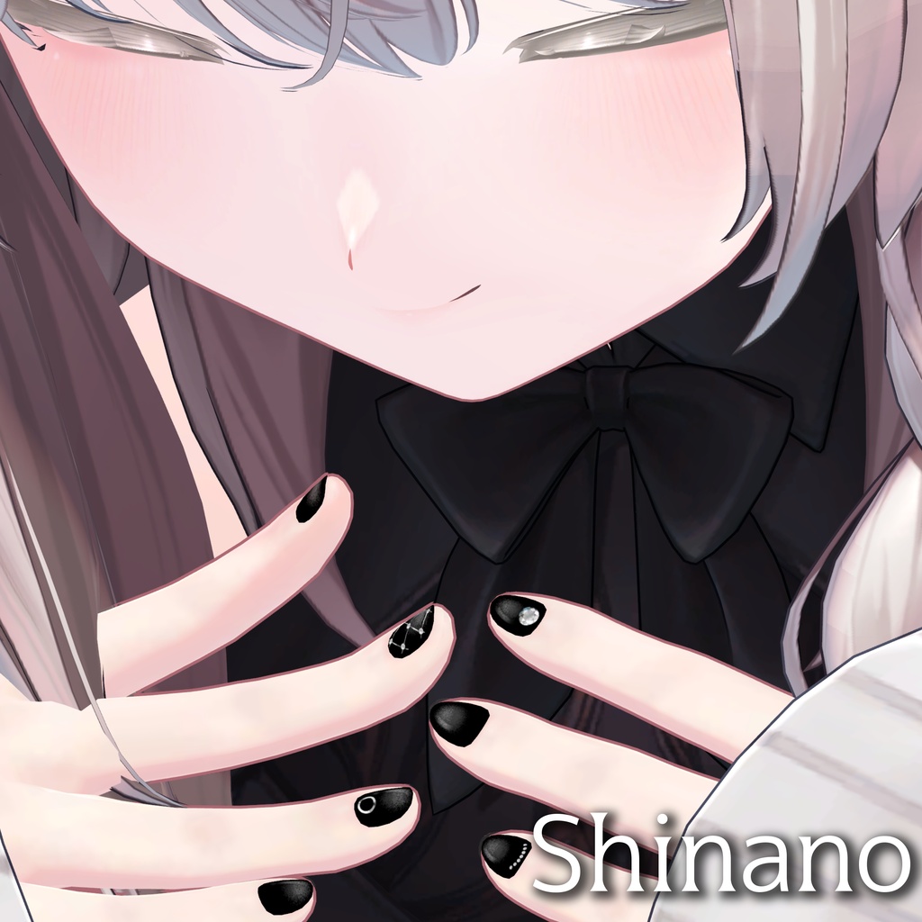 【悠莉対応】Black magnet nail texture【複数アバター対応】
