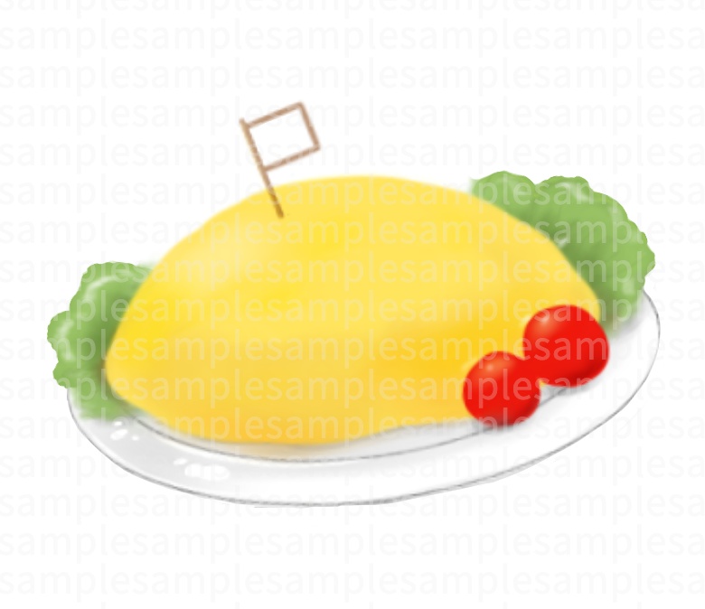 【配信素材】自由に描ける使えるオムライス&旗にもお絵描き可能【Vtuber】