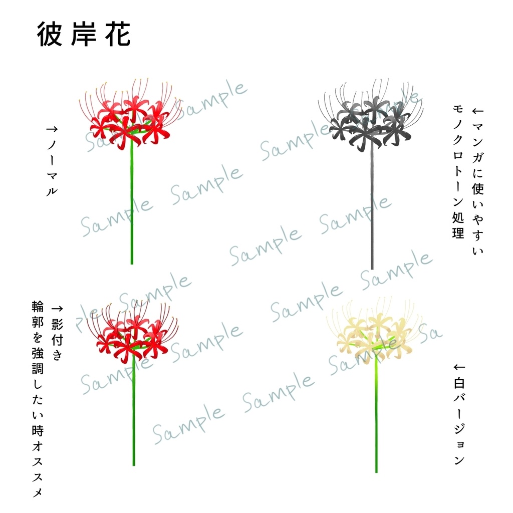 背景素材15点セット(彼岸花、崖、ススキ)