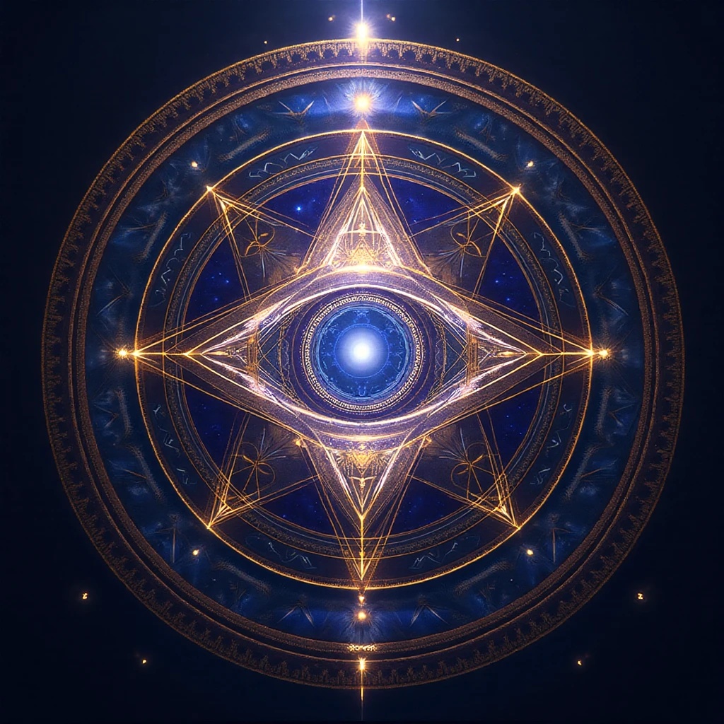 星眼の魔法陣｜直感覚醒・サードアイ活性化エネルギーボード（高解像度PNG）