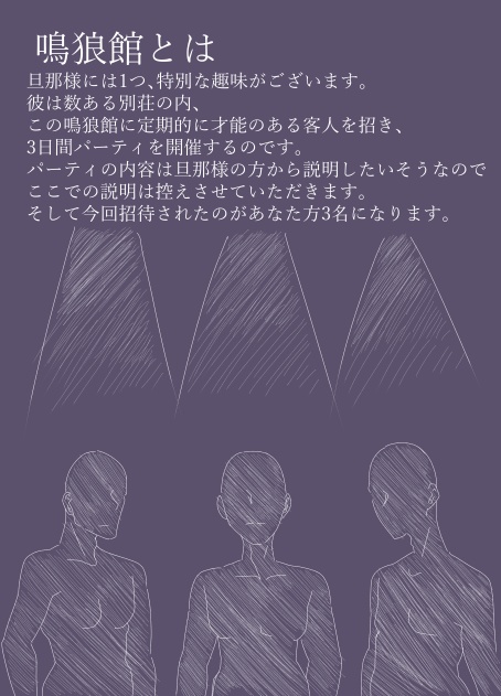 マーダーミステリーシナリオ「ようこそ鳴狼館へ」
