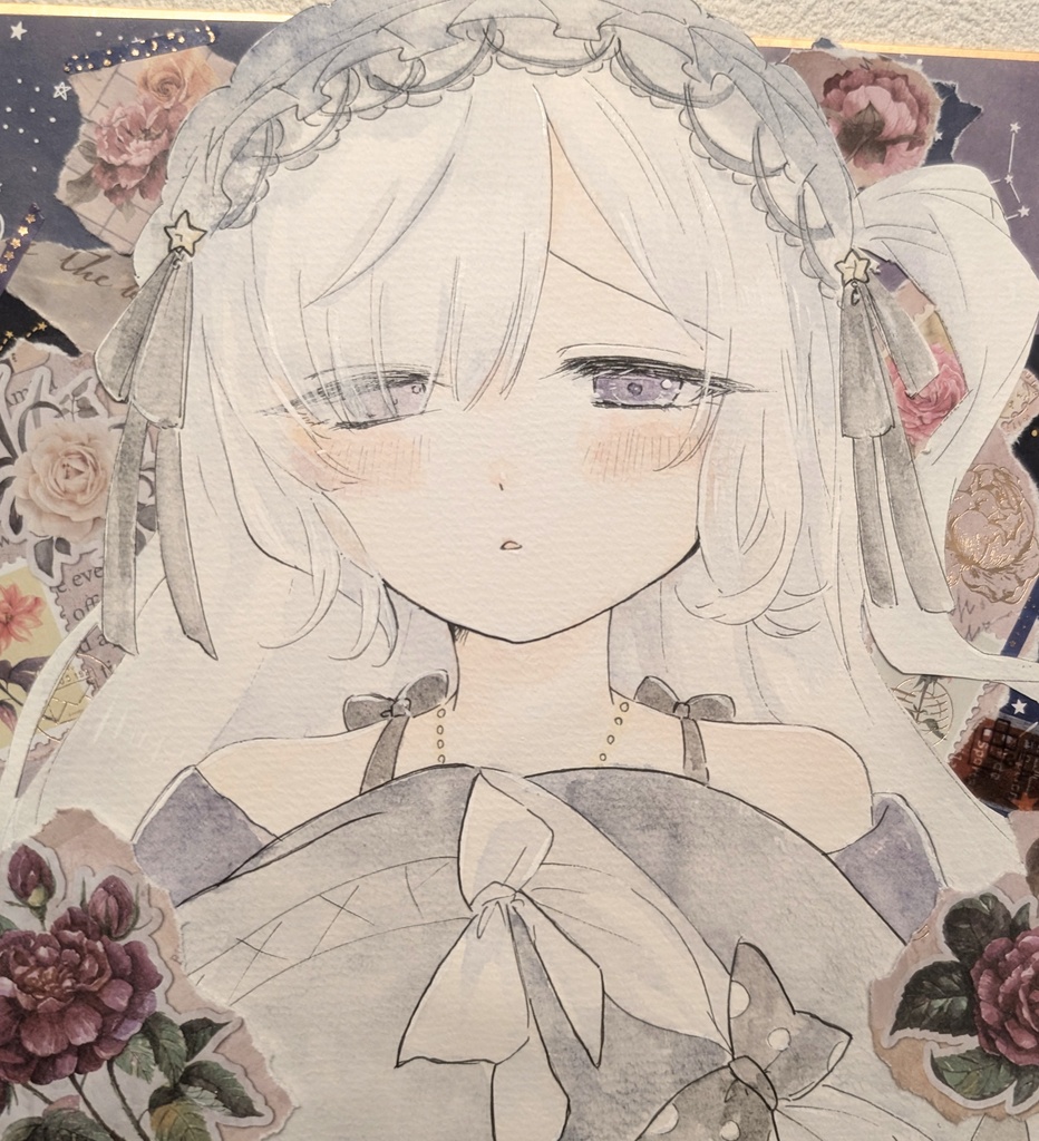 ◇魔法少女ノ魔女裁判◇夏目アンアン 手描きイラスト色紙