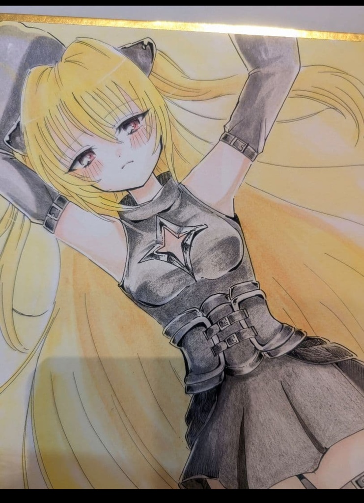 金色の闇 手描きイラスト色紙