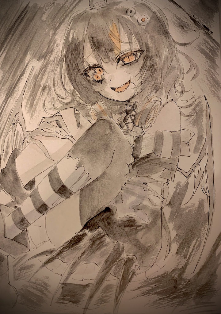 魔法少女ノ魔女裁判　沢渡ココ魔女化手描きイラスト B5サイズ