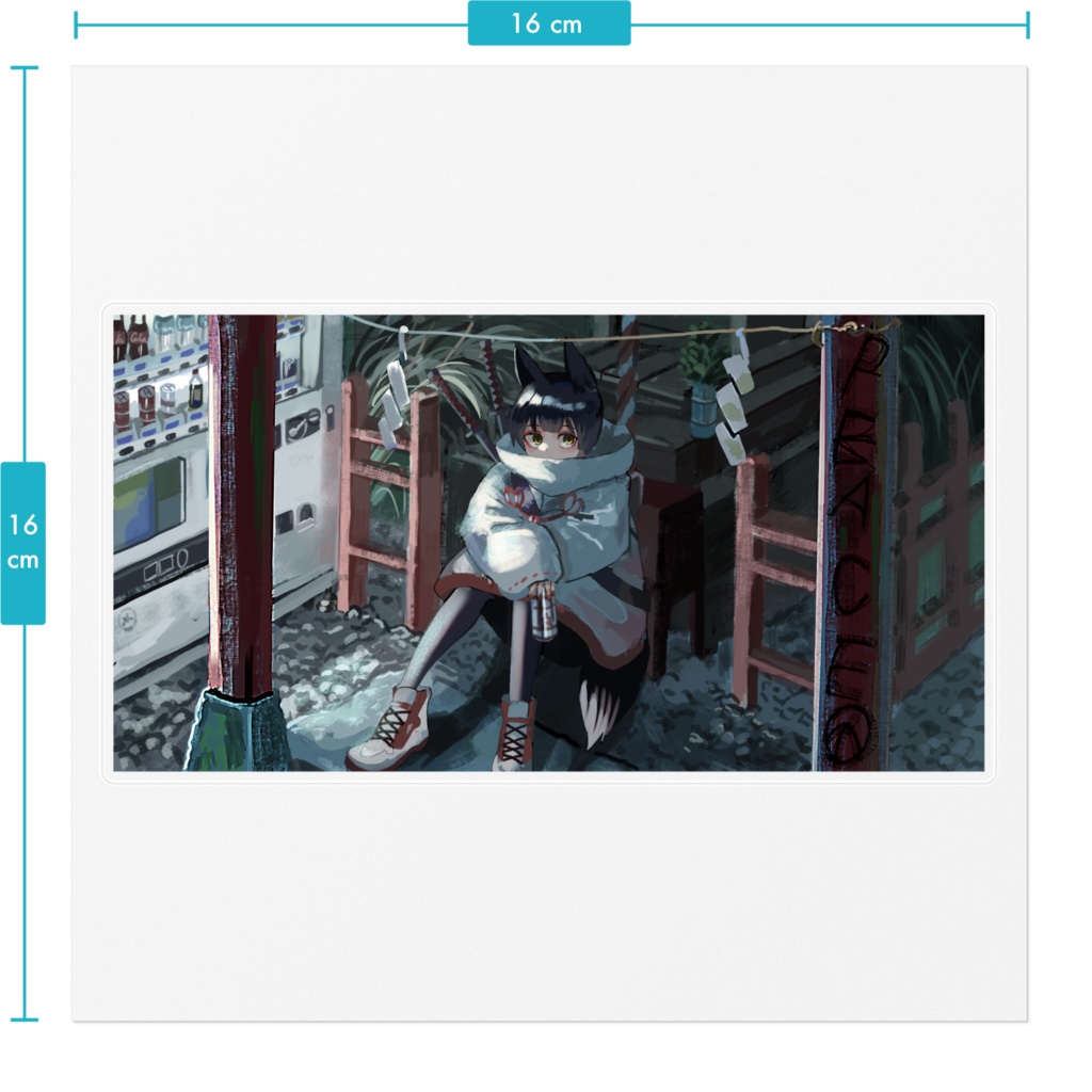 お狐ステッカー