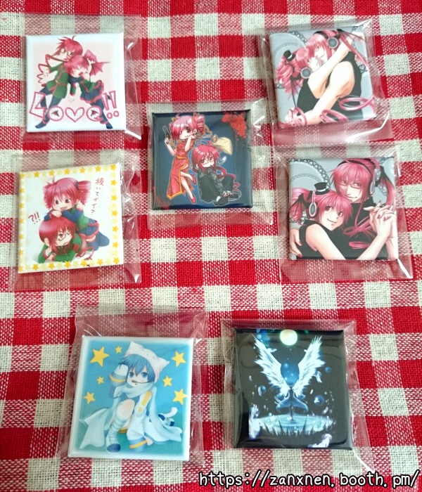 【頒布終了】四角形缶バッチ/7種