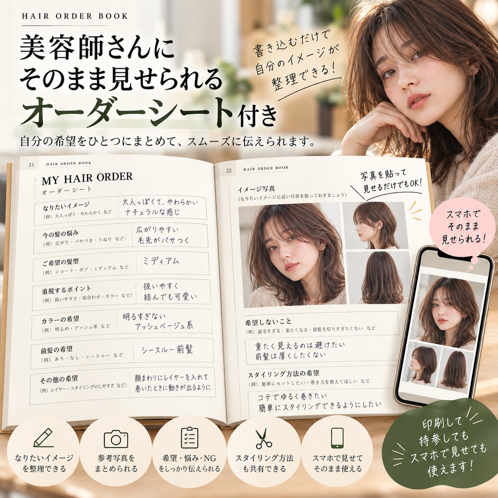 美容室で失敗しない ヘアオーダーのつくり方|美容師歴20年が作ったHAIR ORDER BOOK