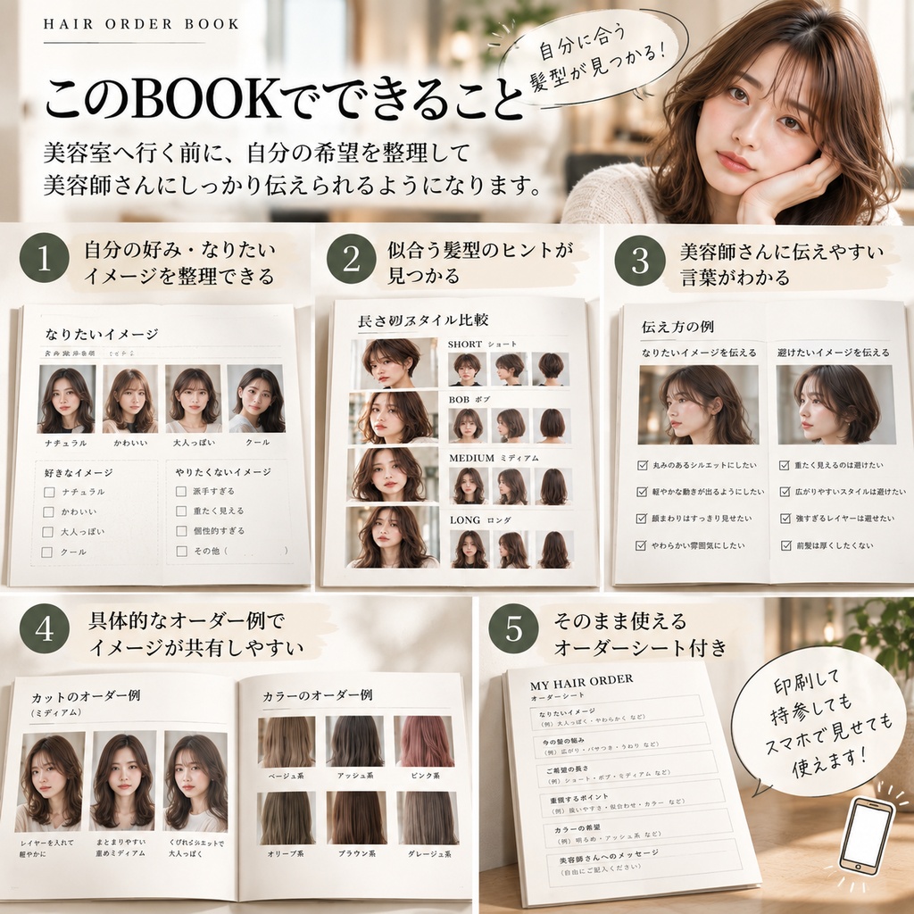 美容室で失敗しない ヘアオーダーのつくり方|美容師歴20年が作ったHAIR ORDER BOOK