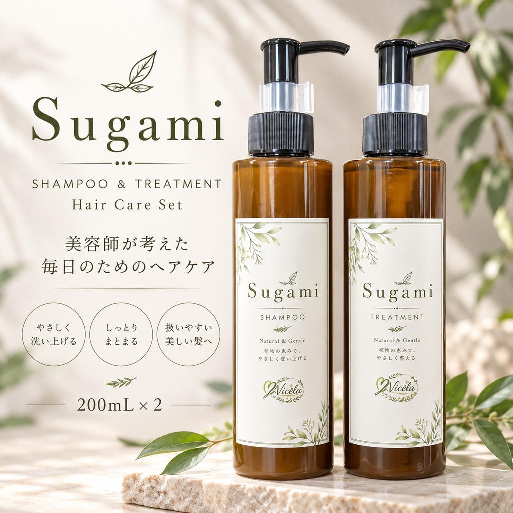 Sugami Shampoo & Treatment Set｜美容師がつくったヘアケアセット 200mL×2