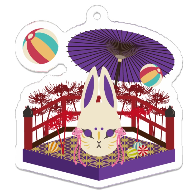 和風面ヴィネット風アクキー