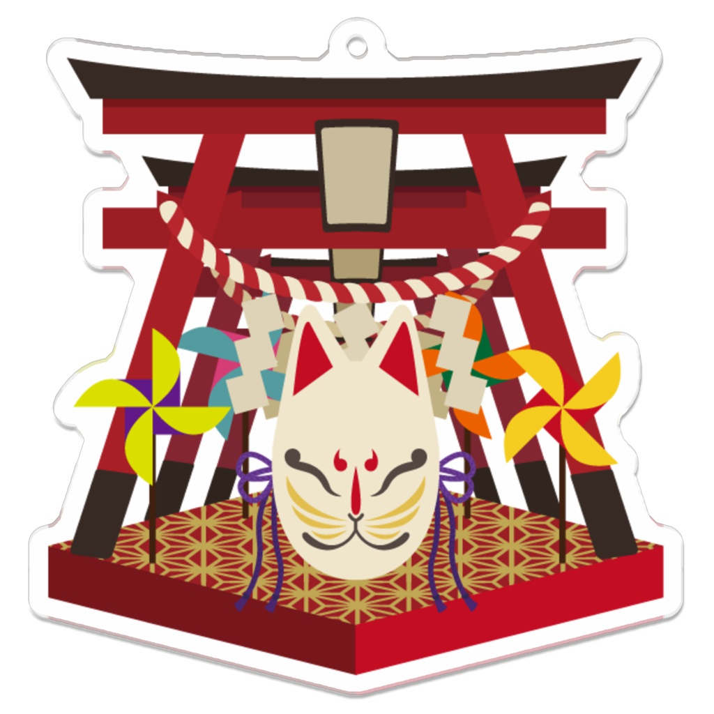 和風面ヴィネット風アクキー