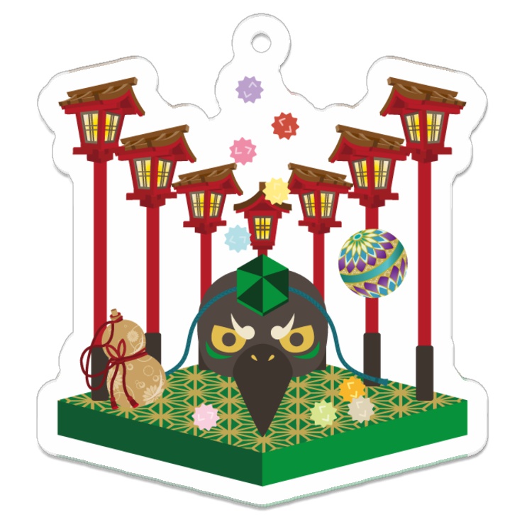 和風面ヴィネット風アクキー