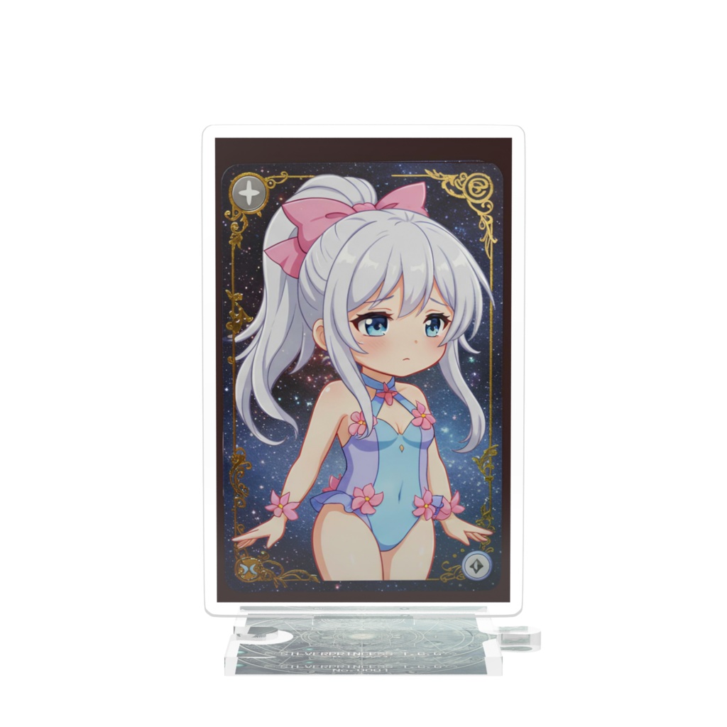 No.0001 銀髪姫　トレーディングカード風　アクスタ