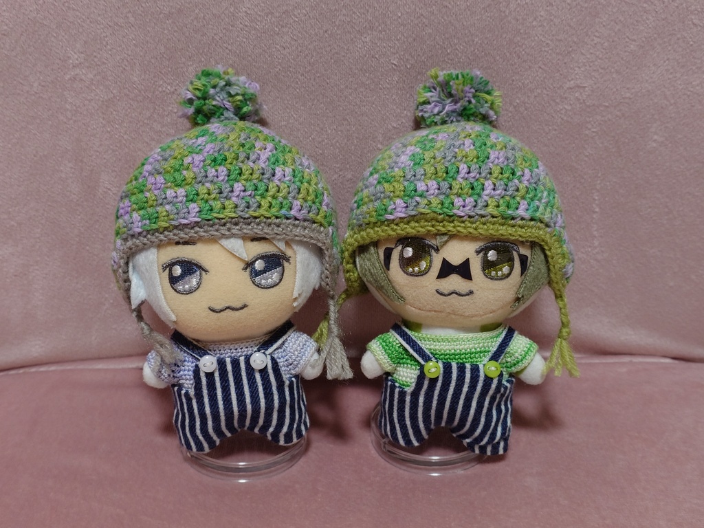 ぬい用耳あて付きニット帽