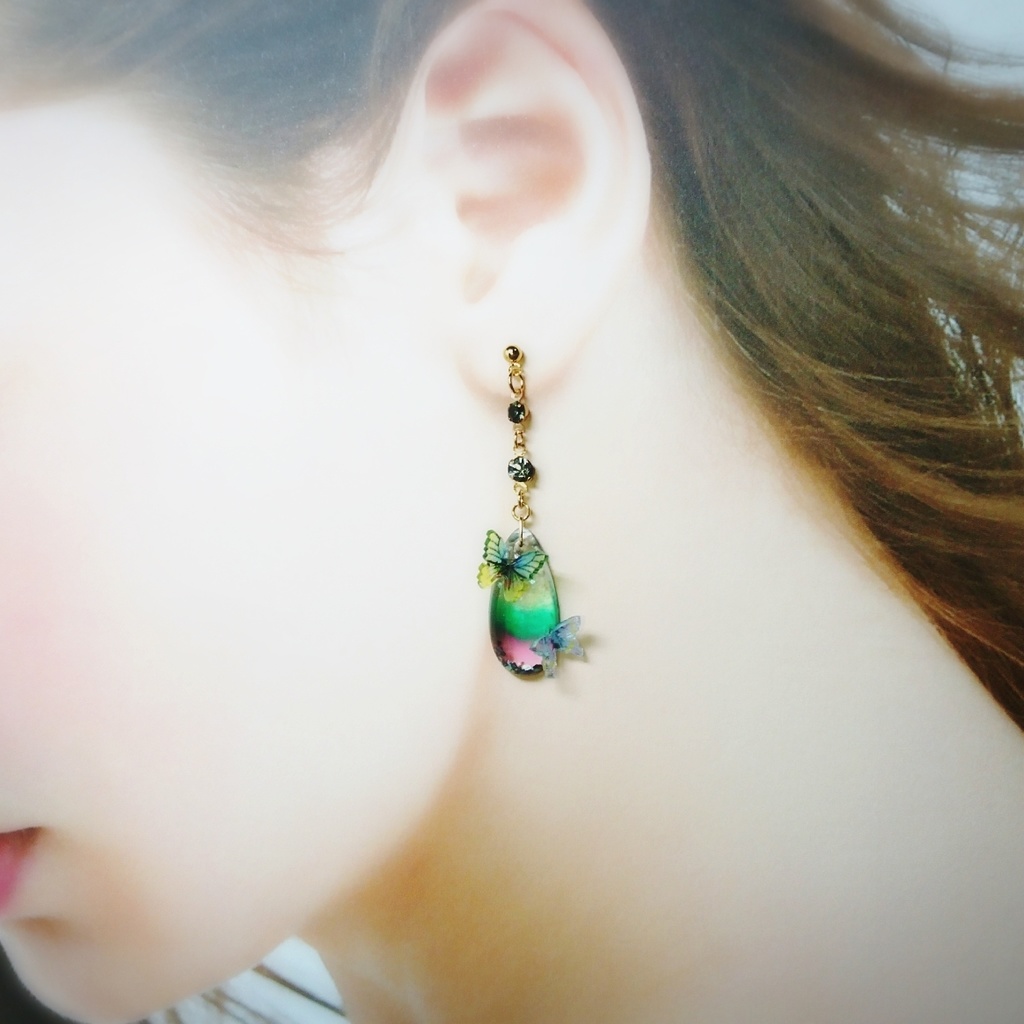 【鬼滅】胡蝶しのぶ イメージ アクセサリー ピアス