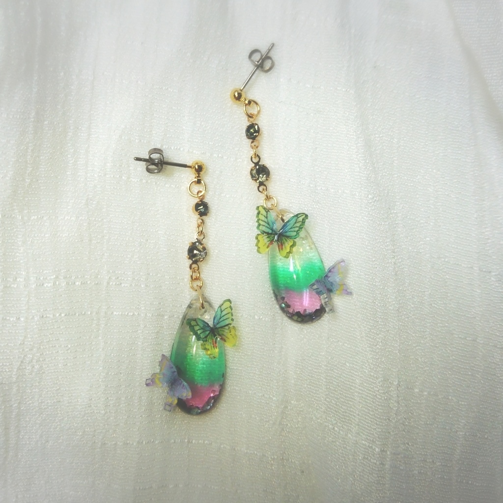 【鬼滅】胡蝶しのぶ イメージ アクセサリー ピアス