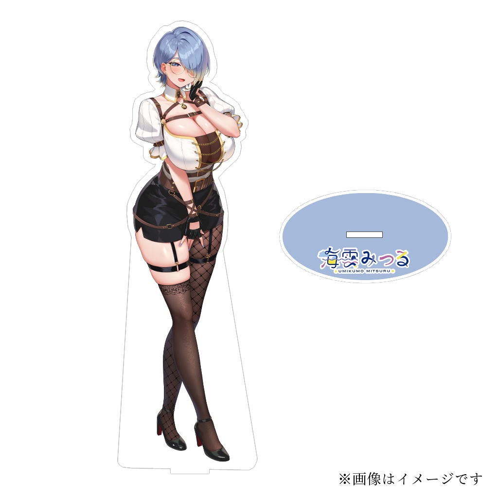 【海雲みつる】通常衣装ビッグアクリルフィギュア-200x200 (mm)