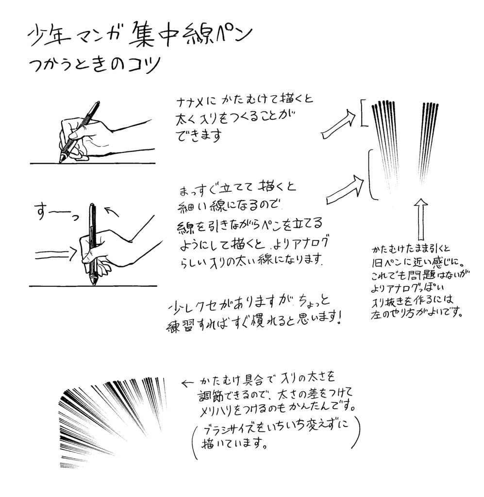 少年マンガ集中線ペン