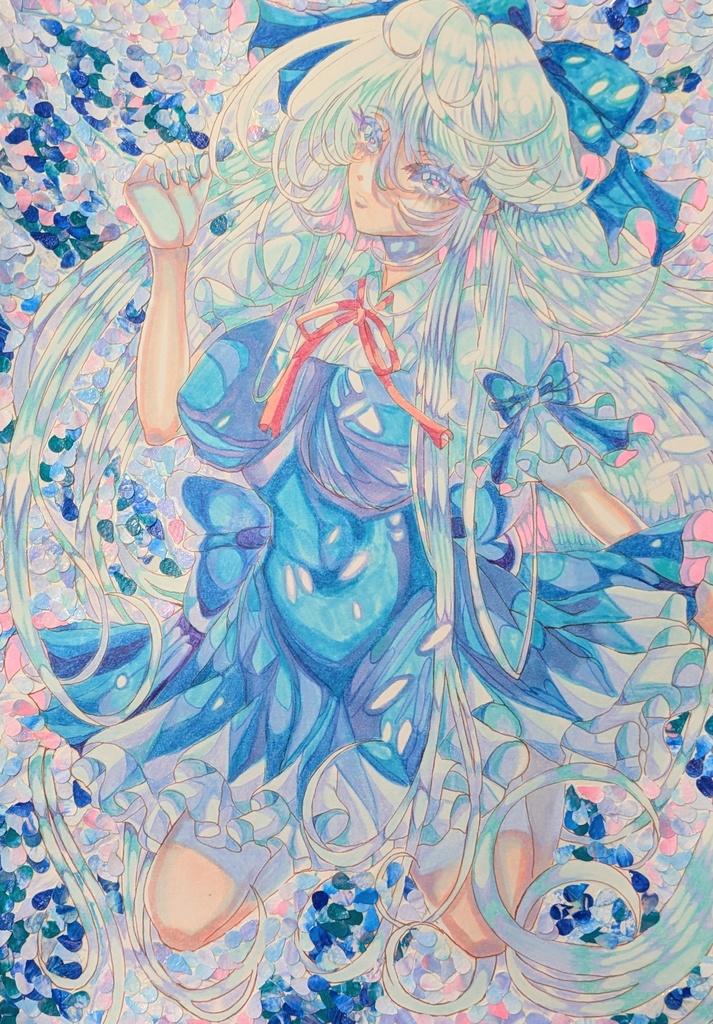 手描きイラスト　同人　東方project　大人チルノ　チルノ