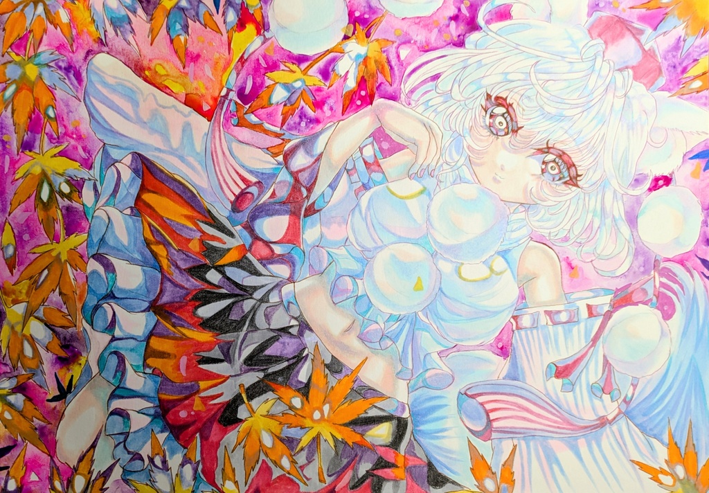 同人手描きイラスト　東方project　犬走椛さん　A4