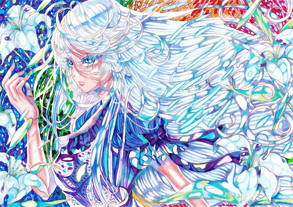 【無垢】A4 手描きイラスト　オリジナル　女の子