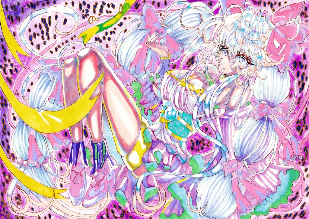 手描きイラスト オリジナル 女の子 【Poison girls】A4