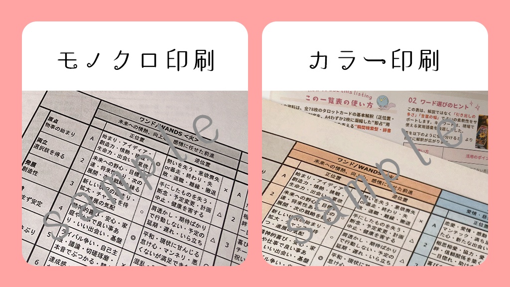 【プロ占い師用・即占対応】タロット意味一覧表!一生使える!78枚タロット解釈辞典|正逆解釈×吉凶診断付き【PDF】モノクロ印刷対応