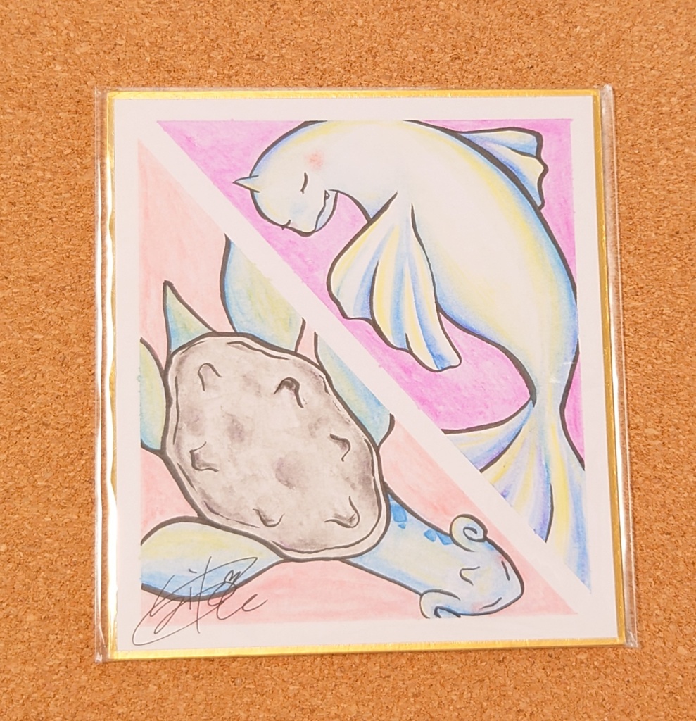 ミニ色紙　ラプラス＆ジュゴン