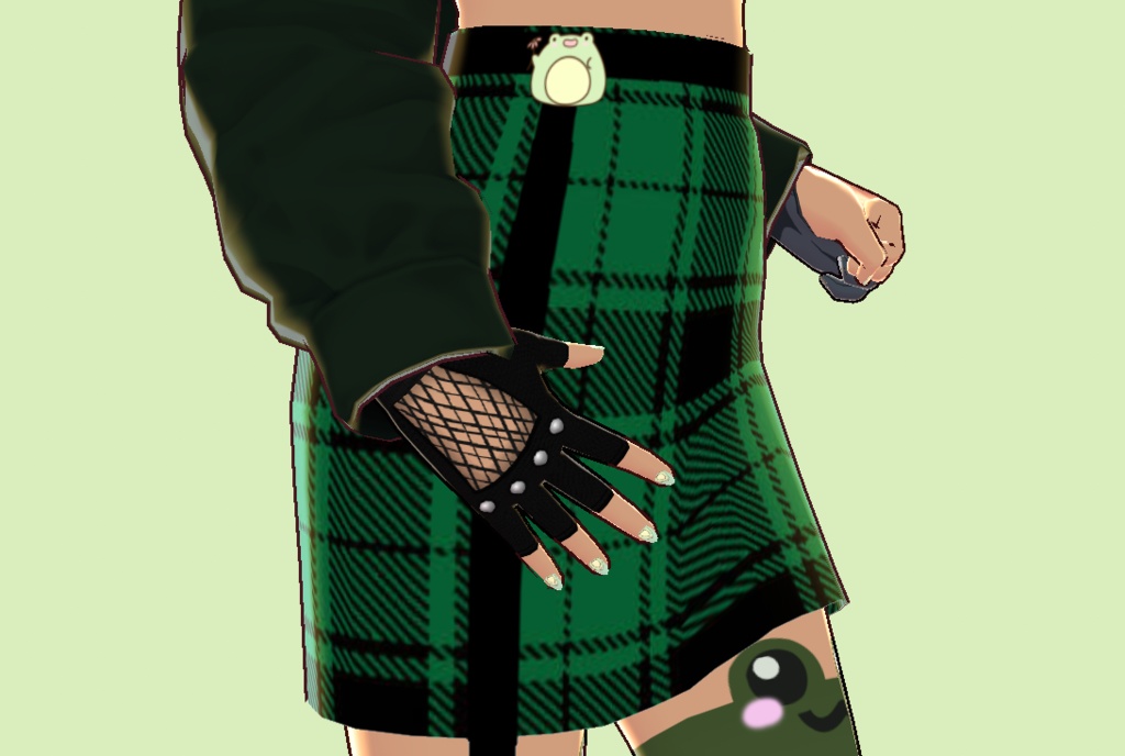 Green mini skirt for VRoid