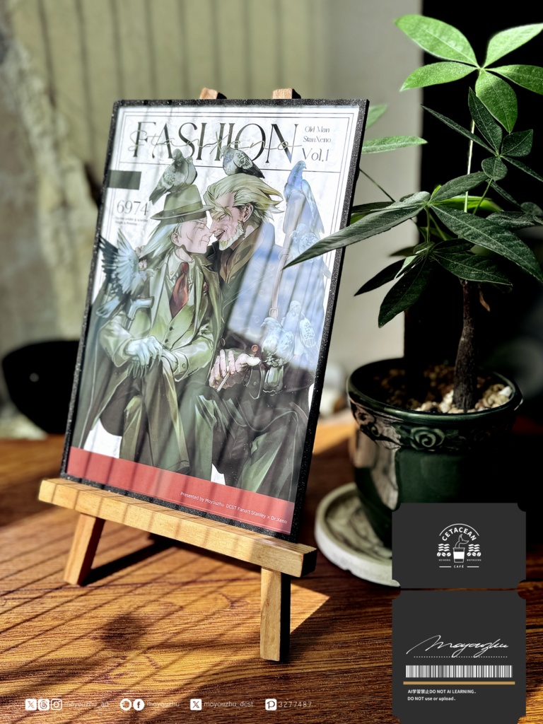 アクリルA5色紙-《老紳士》