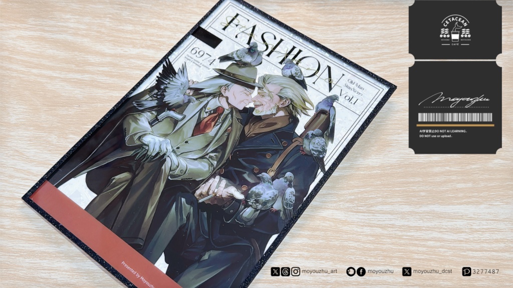 アクリルA5色紙-《老紳士》