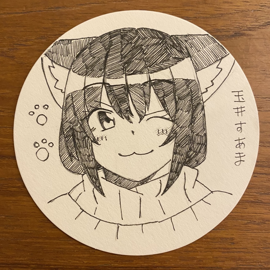アナログ手描きコースター(直筆)C