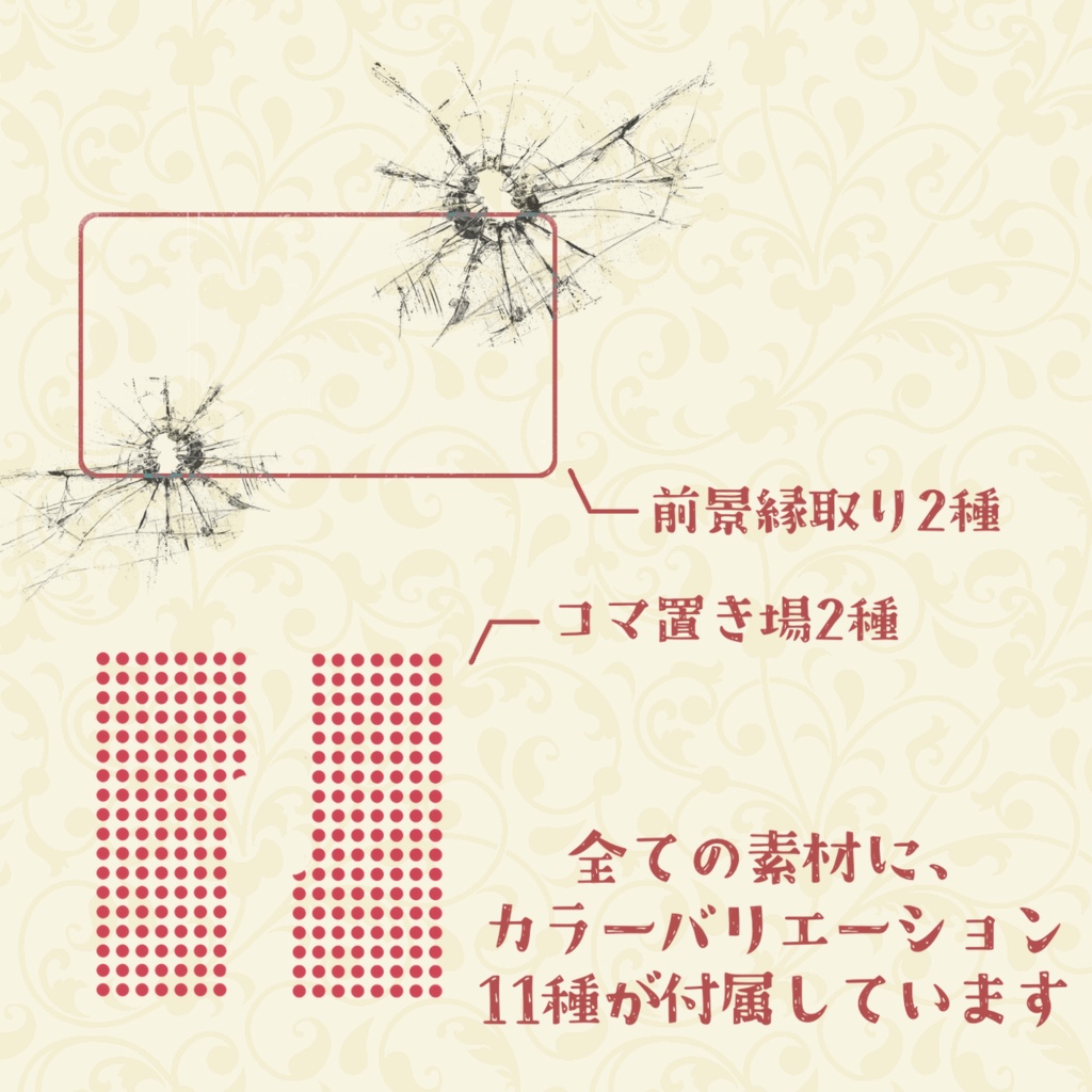 【TRPG】ココフォリアで使える弾痕のあるフレーム素材【改変可】