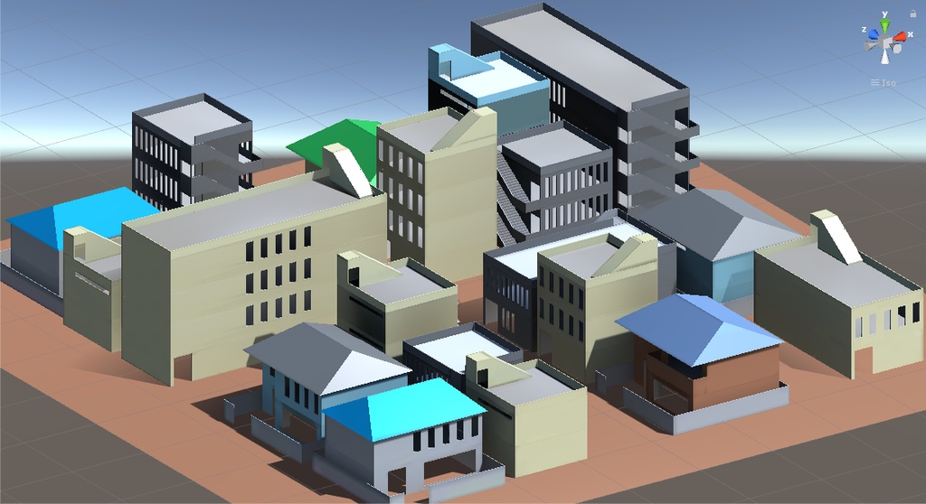 3D ゲーム用の建物ベース01